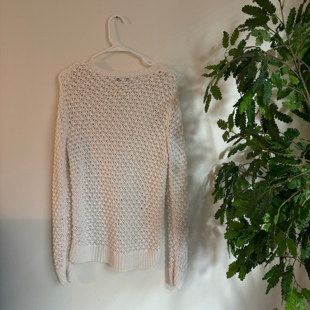 Jenni Kayne Cream Crew Neck Sweater - Picture 4 of 5